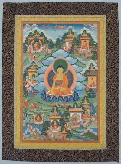 Tangka med Buddha, 1800-tallet. af Unbekannt