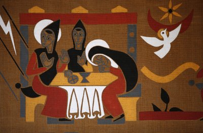 Tapestry i Saint-Pierre de Solesmes kloster: Life of Saint Benedict, Solesmes, Frankrig af Unbekannt