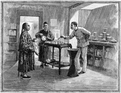 Smagning af te i Kina, 1888 af Unbekannt
