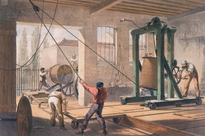 Telegrafledning på Greenwich-værket, c1865 af Unbekannt