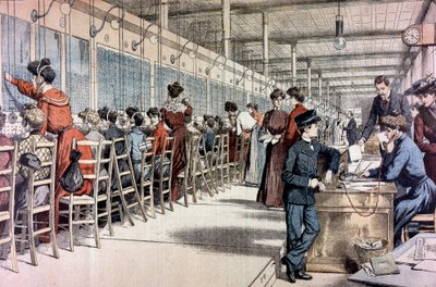Telefoncentral, Paris, 1904 af Unbekannt