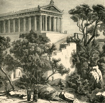 Poseidons tempel i Kalauna, 1890. af Unbekannt
