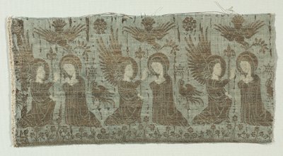 Tekstilfragment med bebudelsen, 1370-1400. af Unbekannt