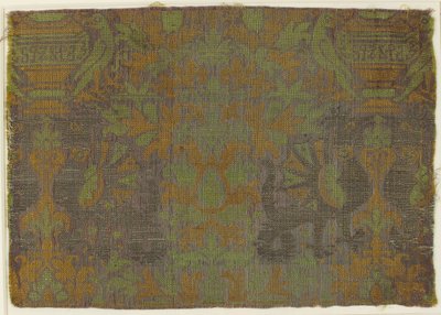 Tekstil med planter og dyr, italiensk, 1400-tallet. af Unbekannt