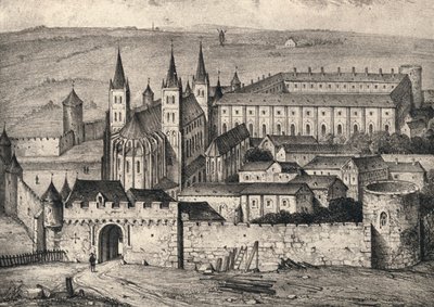 Klosteret St Germain-des-Prés i det 14. århundrede, 1915 af Unbekannt