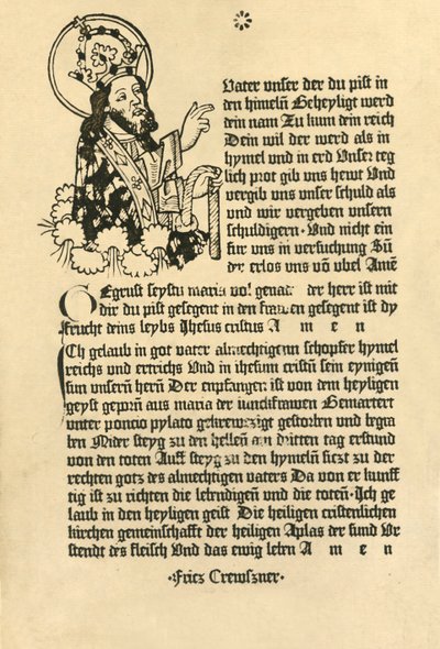 Den Almægtige, med Paternoster, Ave Maria og Credo på tysk, 1915. af Unbekannt