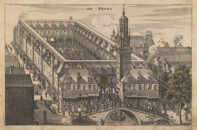 Amsterdam-børsen, begyndelsen af det 17. århundrede. af Unbekannt