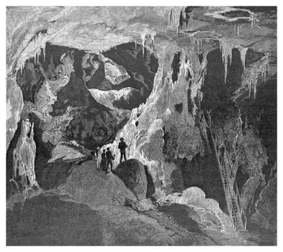 Arch Cave ser mod nord, Jenolan Caves, New South Wales, Australien, 1886 af Unbekannt