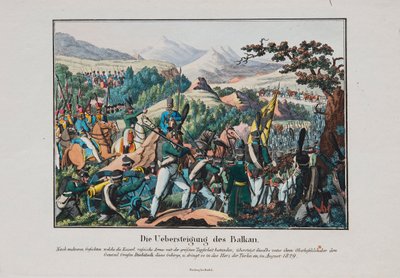 Hæren af Graf Ivan Ivanovich Diebitsch krydser Balkan, ca. 1830 af Unbekannt