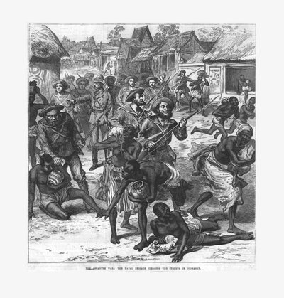 Ashantee War: Naval Brigade Clearing the Streets of Coomassie, 1874. af Unbekannt