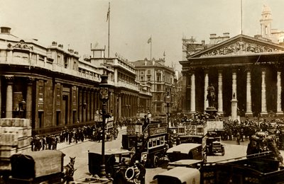 Bank of England og Royal Exchange, London, c1910. af Unbekannt