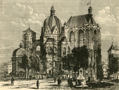 Basilikaen i Aachen, eller Aix-La-Chapelle, 1890. af Unbekannt