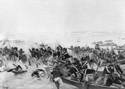 Slaget ved Aboukir, Egypten, 1801 af Unbekannt