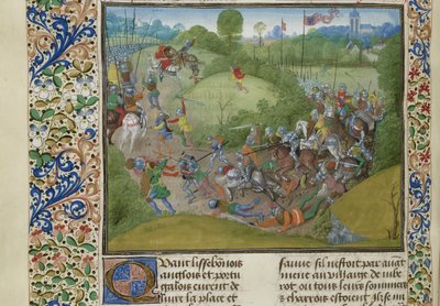 Slaget ved Aljubarrota den 14. august 1385, ca 1470-1475. af Unbekannt
