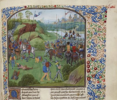Slaget ved Radcot Bridge den 19. december 1387, ca 1470-1475. af Unbekannt