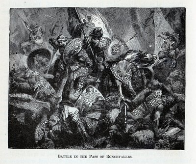 Slaget ved Roncevaux Pass, 1882 af Unbekannt