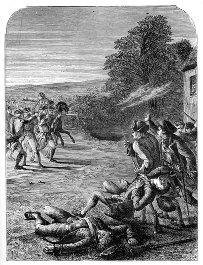 Slagene ved Lexington og Concord, 19. april 1775, 1872 af Unbekannt