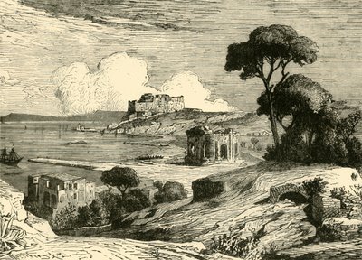Bale-bugten med ruiner af romerske villaer, 1890. af Unbekannt