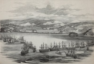 Den britisk-franske eskadron i Sevastopol, ca 1855 af Unbekannt