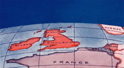 De britiske øer og Nordeuropa ved middagstid midt på vinteren, 1935 af Unbekannt