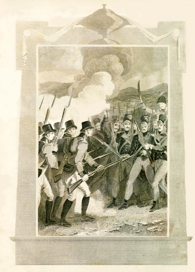 Briterne angreb franske linjer med bajonetter i slaget ved Maida, 1806, 1816. af Unbekannt