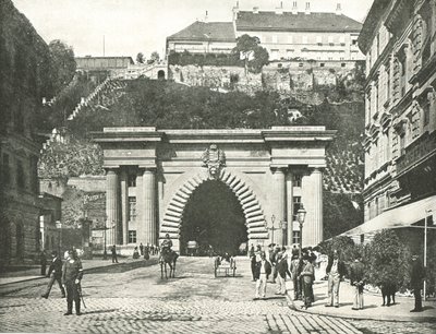 Buda Castle Tunnel, Budapest, Østrig-Ungarn, 1895. af Unbekannt
