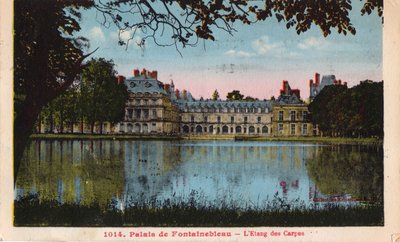 Der Karpfenteich, Schloss Fontainebleau, 1930er Jahre von Unbekannt