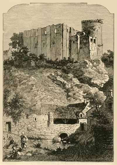 Falaise-slottet og Arlette-fontænen, 1890. af Unbekannt