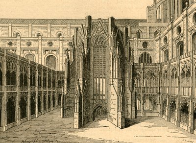The Chapter House of Old St. Pauls, set fra Hollar, 1897. af Unbekannt