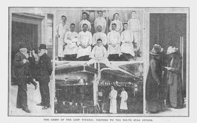 The Chefs of the Lost Titanic og besøgende på White Star-kontorerne, 20. april 1912. af Unbekannt