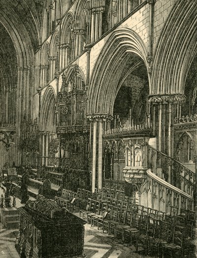 The Choir of Worcester Cathedral, 1898. af Unbekannt