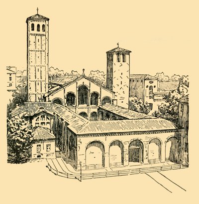 St. Ambrosius-kirken i Milano, c1930. af Unbekannt