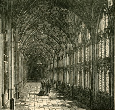 The Cloisters of Gloucester Cathedral, 1898. af Unbekannt