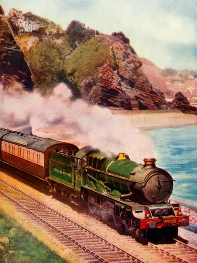 Cornish Riviera Express tegnet af et lokomotiv i King-klassen, 1935-36. af Unbekannt