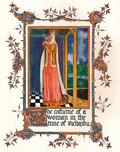 The Costume of a Woman in the time of Richard II, c14th century, 1904 af Unbekannt