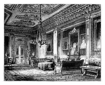The Crimson Drawing-room, Windsor Castle, c1888 af Unbekannt