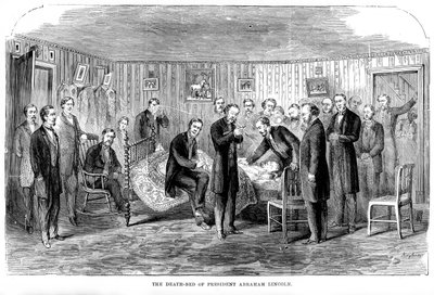 Præsident Abraham Lincolns dødsleje, 1865, 1872 af Unbekannt