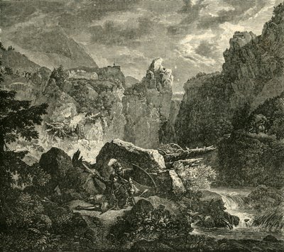 Rolands død i Roncesvalles, 778AD, 1890. af Unbekannt