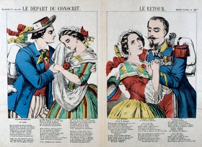 Den værnepligtiges afgang og hjemkomst, 1800-tallet af Unbekannt