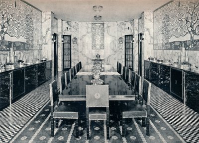 Spisestuen i Stoclet-paladset, Bruxelles, Belgien, c1914 af Unbekannt