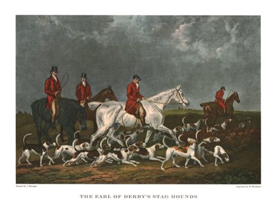 The Earl of Derbys Stag Hounds, begyndelsen af det 19. århundrede, c1955. af Unbekannt