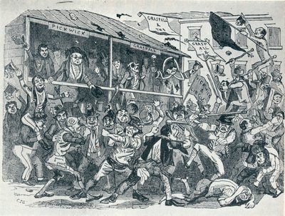 Valget i Eatanswill, c1836, 1925 af Unbekannt