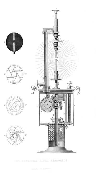 Det elektriske lysapparat, 1866 af Unbekannt