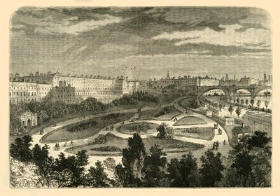 Embankment, fra Charing Cross Bridge, 1881. af Unbekannt