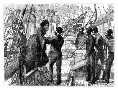Den franske kejserinde på vej ind i Gazellen, 1870 slutningen af det 19. århundrede af Unbekannt