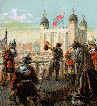 Henrettelsen af Lord Strafford, 1641, c1850 af Unbekannt