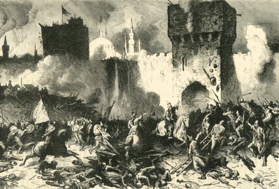Det endelige angreb på Konstantinopel, 29. maj 1453, 1890. af Unbekannt