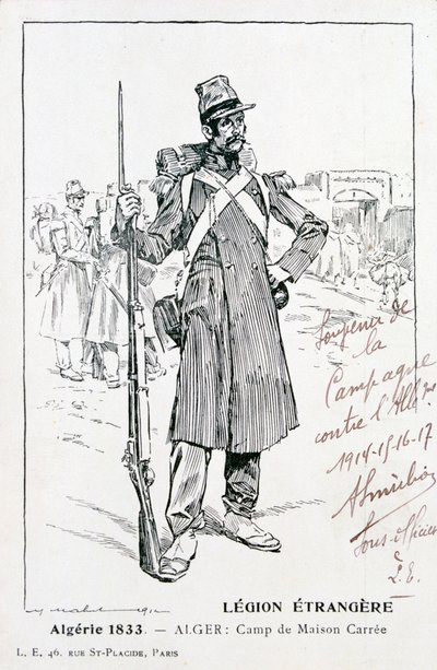 Den franske fremmedlegion, Maison Carrée, Algeriet, 1833, 20. århundrede af Unbekannt