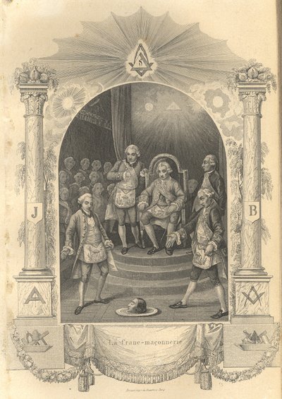 Den franske frimurers ceremoni, 1844 af Unbekannt