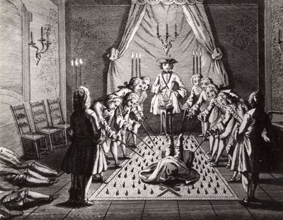 Den franske frimurers indvielsesceremoni, 1700-tallet af Unbekannt